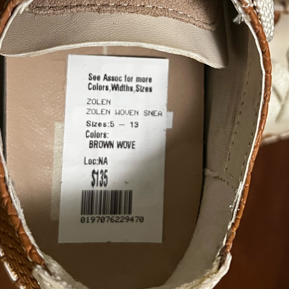 Dolce Vita Beige and Brown Casual Woven Sneakers Size 5 - Picture 4 of 4
